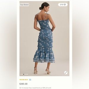 V. Chapman Geranium Ruched & Ruffled Flounce-Hem Stretch Midi
Dress
